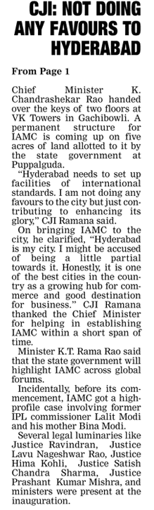Media coverage of the launch event in Deccan Chronicle newspaper