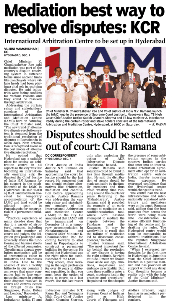 Media coverage of the Curtain Raiser event in Deccan Chronicle newspaper
