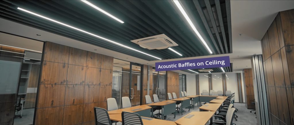 Facilities - Acoustic Baffles on Ceiling